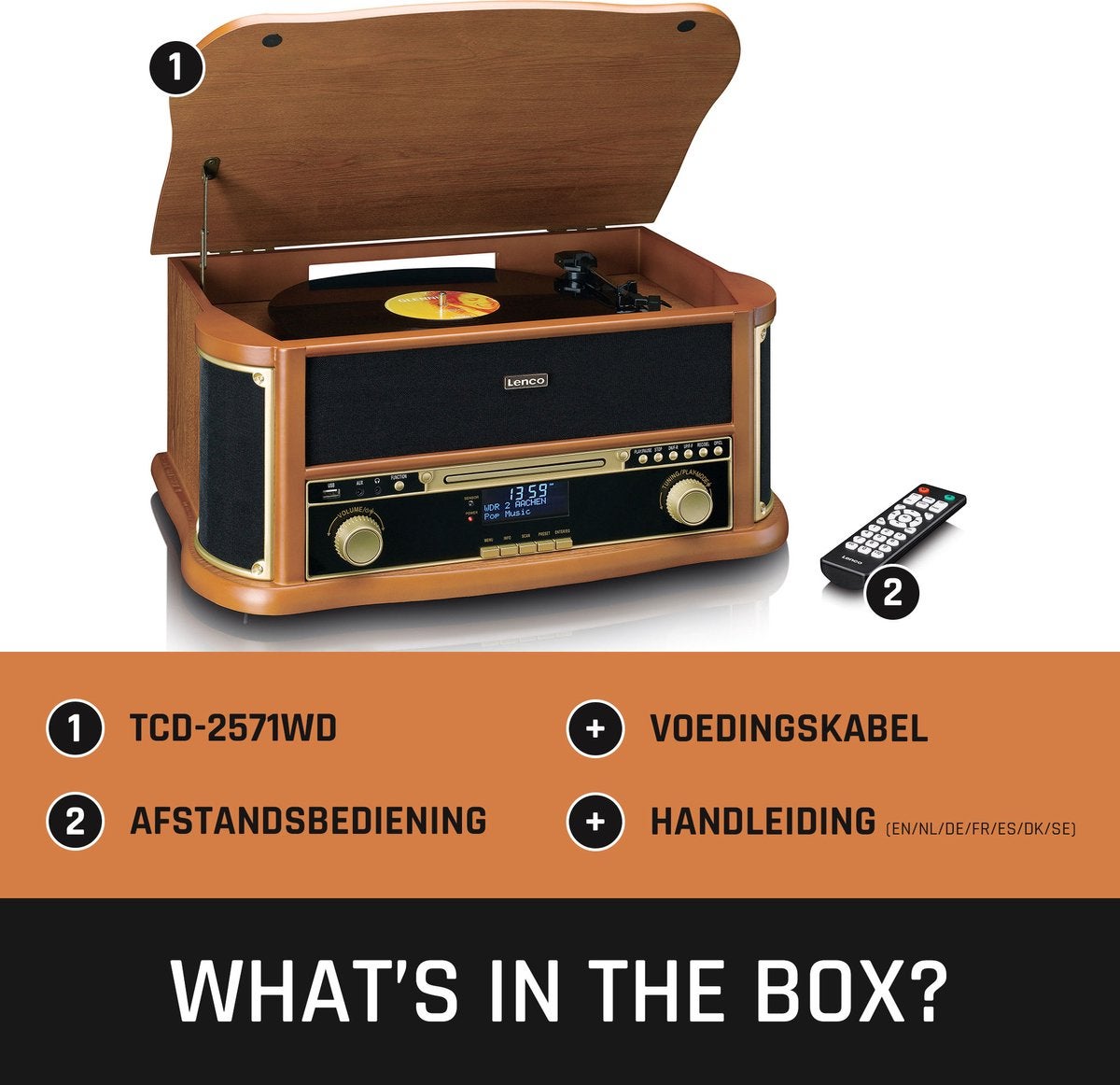 Lenco Classic Phono TCD-2571WD